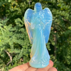 4&#39;&#39;+Opal quartz angel,quartz crystal elf,hand carved angel skull,Crystal Angel,Angel skull,Crystal Gifts crystal helaing 1pc