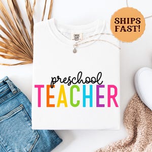 Preschool Teacher Shirt | Pre-K Crew T-Shirt | Back to School Teacher Tee | Comfort Colors Top | Cute Team Gift | First Day of Preschool