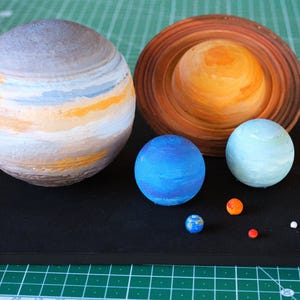 Hand-painted Solar System Scale Model Planets Astronomy