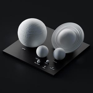 Solar System Scale Modell Planeten Astronomie 3D Gedruckt