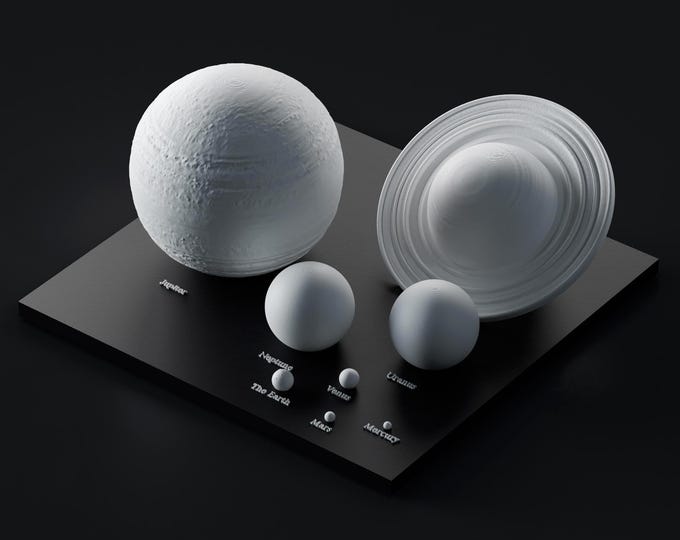 Solar System Scale Model Planets Astronomy 3D Printed