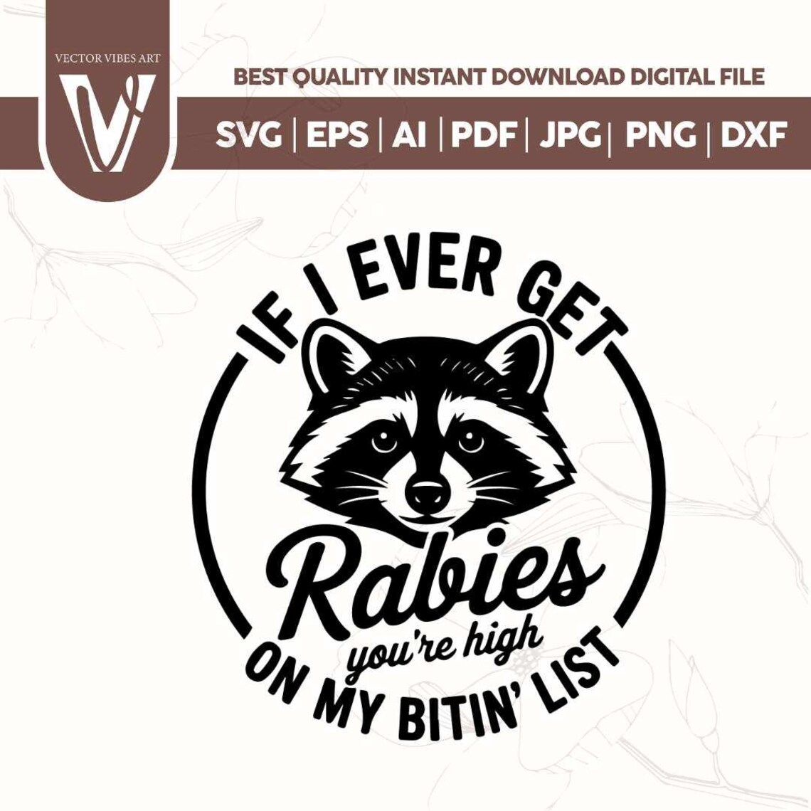 Svg Racoon Rabid Funny Raccoon Rabies Biting List Design: Svg Png Jpg Pdf - Etsy
