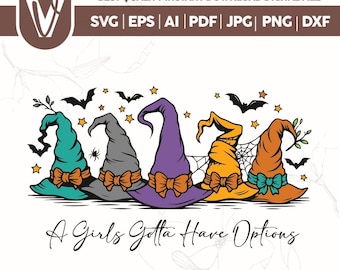 Retro Halloween SVG PNG,Retro A Girl Gotta Have Options,Spooky Witches Svg,Trendy Girly Halloween Png,Feeling Witchy Svg,Spooky Season Png