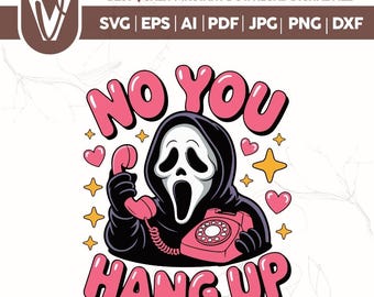 Creepy Halloween Scream SVG PNG, fichier de film d'horreur drôle