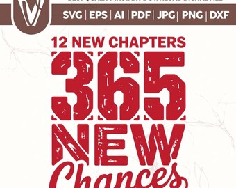 Feliz Año Nuevo SVG PNG, Diseño retro de Nochevieja (Descarga digital)