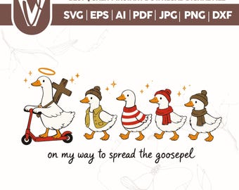 Grappige gans christelijke SVG png, christelijk shirt SVG, Jezus kerk geloof humor shirt design, religieuze png, trendy op geloof gebaseerd ontwerp, Cricut