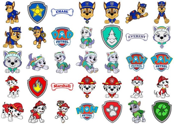 Paw Patrol Digital Files- Paw Patron Digital Prints- Cartoon- Svg- Png-