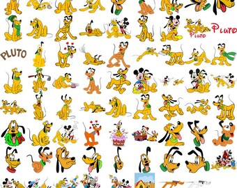 Pluto Digital Bundle- Pluto Digital Stickers- Pluto Digital Prints- Cartoon- Svg- Png