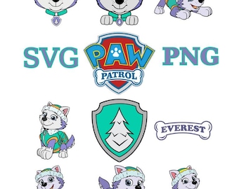 Paw Patrol Everest Digital Files- Paw Patrol Everest Digital Prints- Cartoon- Svg- Png-