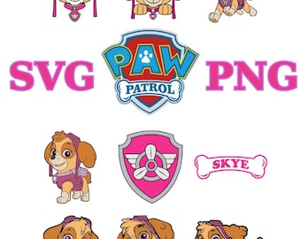Paw Patrol Skye Digital Files- Paw Patrol Skye Digital Prints- Cartoon- Svg- Png-