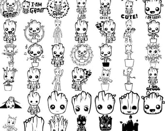 Groot Svg- Groot Png- Groot Eps- Groot Dxf- Groot- Digital Files- Digital Bundle- Svg- Png- Dxf- Eps- Prints