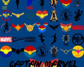 Captain Marvel Svg- Captain Marvel Png- Captain Marvel Eps- Captain Marvel Dxf- Captain Marvel- Digital Files-Digital Bundle-Svg-Png-Eps-Dxf
