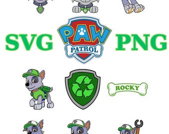 Paw Patrol Rocky Digital Files- Paw Patrol Rocky Digital Prints- Cartoon- Svg- Png-