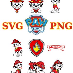 Paw Patrol Marshall Digital Files- Paw Patrol Marshall Digital Prints- Cartoon- Svg- Png-
