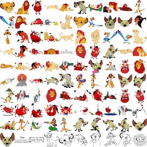 Lion King Stickers- Lion King Digital Download- Cartoon- Svg- Png- Digital Files
