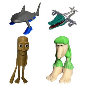 Italian Brainrot Set - Tung Tung Tung Sahur - Tralalero Tralala - Brr Brr Patapim - Bombardino Crocodilo- - Funny 3D Printed Desk Toys