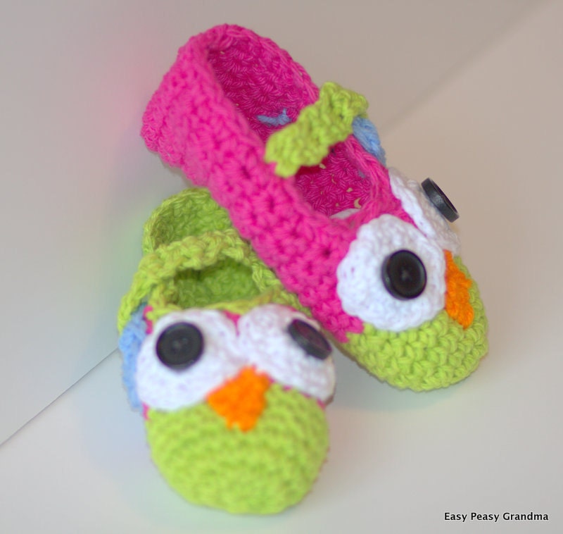 CROCHET PATTERN Slippers Shoes Owl Booties Children - Etsy