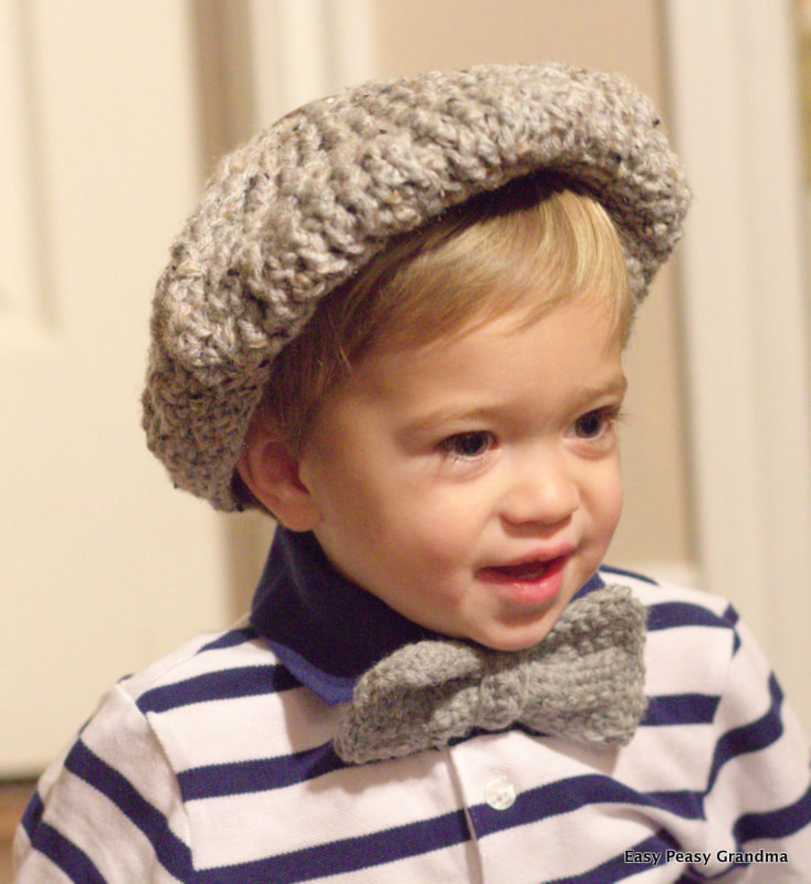 CROCHET PATTERN Cap and Bow Tie, Derby, Golf, Hat, PDF File Instant