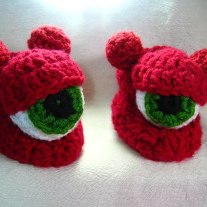 CROCHET  PATTERN - slipper, shoe, cyclops monster slipper,  monster booties, monster slippers, youth to adult size, PDF file