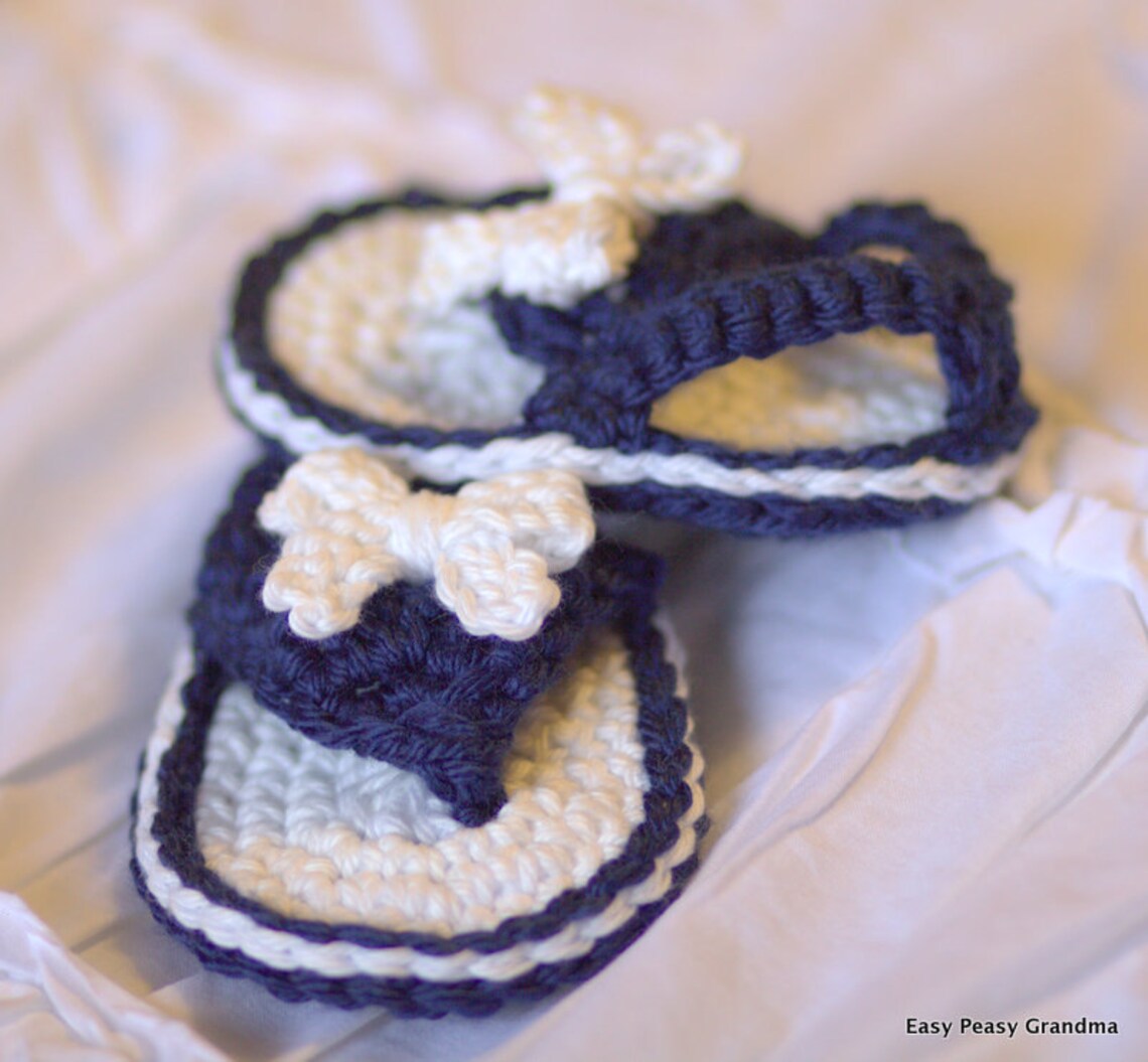Crochet Pattern Baby Flip Flop Bow Sandal Beach Baby Etsy