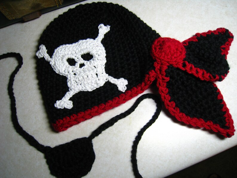 CROCHET PATTERN Hat, Baby Pirate Hat, Hat, Bandana, Eye Patch PDF