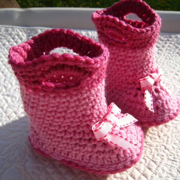 CROCHET PATTERN - baby boot, baby crochet boot, PDF pattern, baby rain boots
