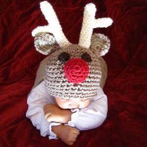 CROCHET PATTERN hat, reindeer, baby, cap, beanie, photo prop, PDF file image 5