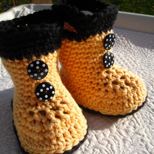 CROCHET PATTERN - baby boot, baby crochet boot, PDF pattern, baby rain boots