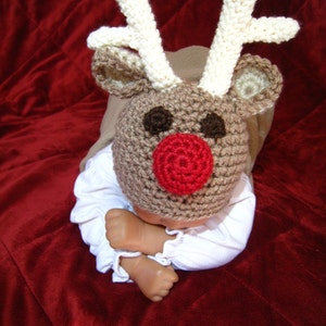 CROCHET PATTERN hat, reindeer, baby, cap, beanie, photo prop, PDF file image 2