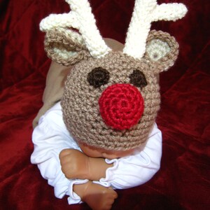 CROCHET PATTERN hat, reindeer, baby, cap, beanie, photo prop, PDF file image 4