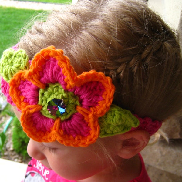 CROCHET PATTERN - flower head band hair accessory, flower for hair, PDF format