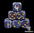 Dark Blue Resin D6 Dice, Siege Skull Sigil, Grimdark Tabletop Battles product logo