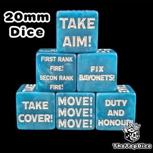 Blauer 20 mm D6 Würfel aus Resin für Taktische Aufträge Sigil, Grimdark Tabletop Gefechte