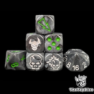 Brute Orc Dice Set Fantasy Football Dice for Tabletop Games, Greenskin Team Marker Dice, Resin D6 for Miniature Sports
