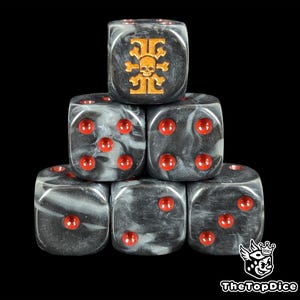Midnight Vigil Dice Black Resin D6 for Grimdark Wargames, Skullwardens, Void Sentinels & Watchers of the Eternal Galactic Hunt.
