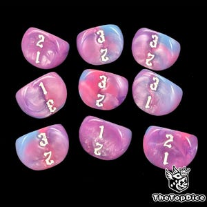 Tricolor D3 Dice Three Sided Dice for Wargames, TTRPG, Tabletop Games, RPG Counters, Role Dice, D3 Marker, 3 Face Resin Dice.