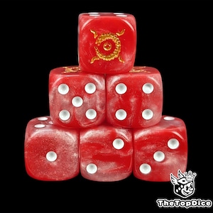 Wechseldrachen Würfel Rot Resin W6 für Grimdark Wargames, Mindbound Sorcerers, Shifting Legions & Arcane warrirings of the Infinite Coil
