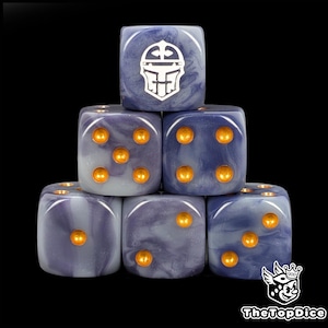 Loyalist Knight Dice blauw-grijs Grimdark D6 voor Sci-Fi Mecha Nobles, Heavy Armored Cavalry, Titan Lords Knightly Orders in Wargames.