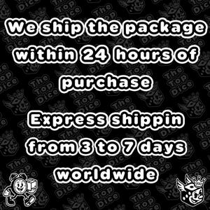 May include: Black background with white text stating "We ship the package within 24 hours of purchase. Express shipping from 3 to 7 days worldwide."