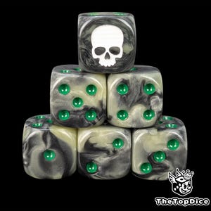 Bone Relic Paladins Dice Camouflage Resin D6 for Grimdark Wargames, Deathbound Chapters, Sci-Fi Armies & Tabletop Skirmish Campaigns.