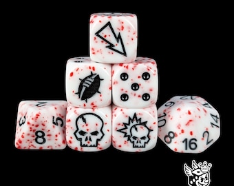 Jeu de dés de rugby à motif sanglant pour Fantasy Football, bloc de résine D6 pour les jeux sur table, dés personnalisés ballon à crampons pour toutes les couleurs d'équipe.