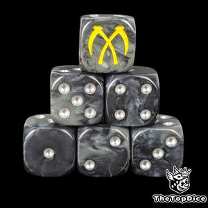 Sensenmann Kapitelwürfel Schwarz W6 für Grimdark Kriegsspiele, Tabletop Miniaturen, Loyaistische Einheiten, Einheiten & Sci-Fi Armeen.