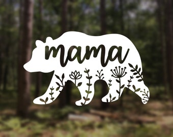 Mama Bear Vinyl Decal Sticker Car Truck Window Mom Mother Cub Cute Nature Laptop
