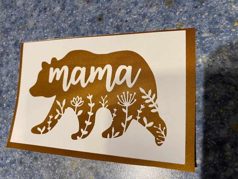 Mama Bear with Flowers Car Bumper Decal or Sticker | Etsy