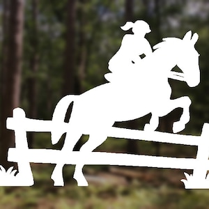 Jumping Horse Vinyl Decal, Car Window Decal, Hunter Jumper Sticker, Equestrian Decal, Equestrian Rider Decal, Equestrian Gift