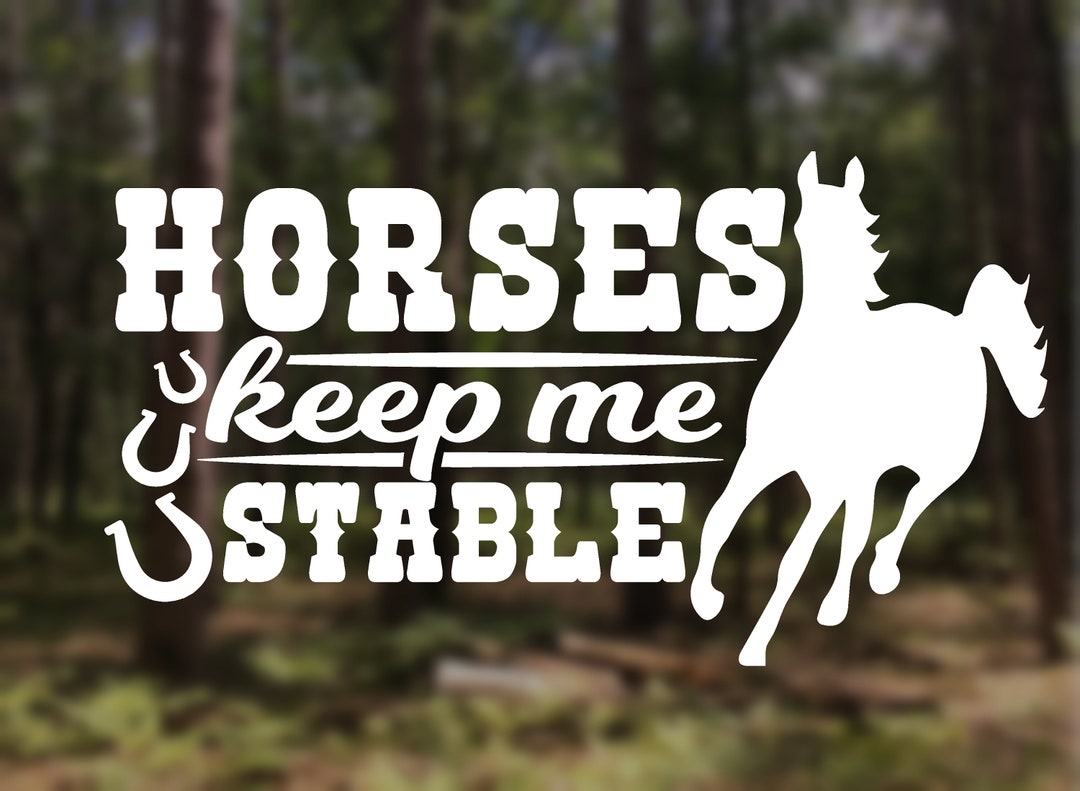Horses Keep Me Stable Vinyl Decal or Sticker Equestrian Etsy