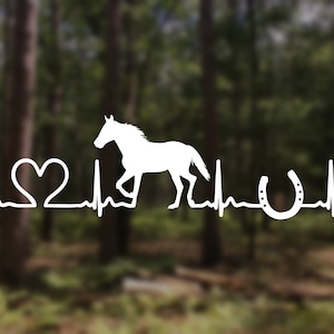 Horse Vinyl Decal, Decal Horse, Horse Heart Decal, Horseback Riding, Equestrian Gift