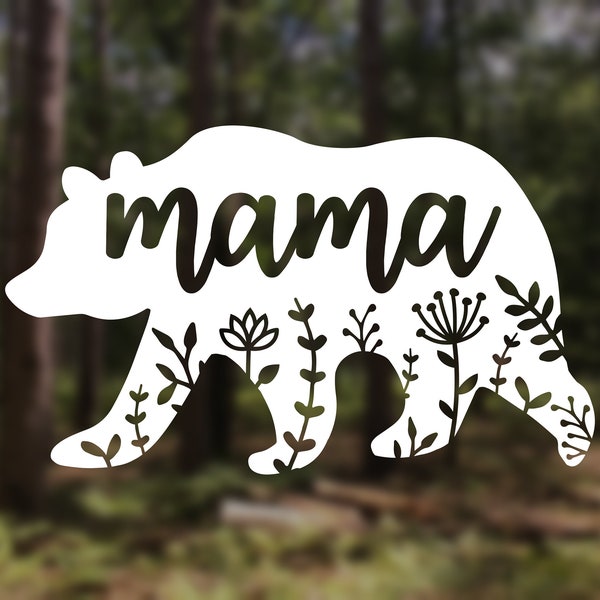 Mama Bear Floral Bumper Vinyl Decal Sticker, Mom Gift, Mother’s Day Gift, Car, iPad, laptop, water bottle