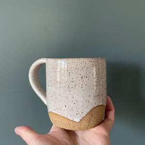 9 oz. Mug white, raw clay bottom image 4