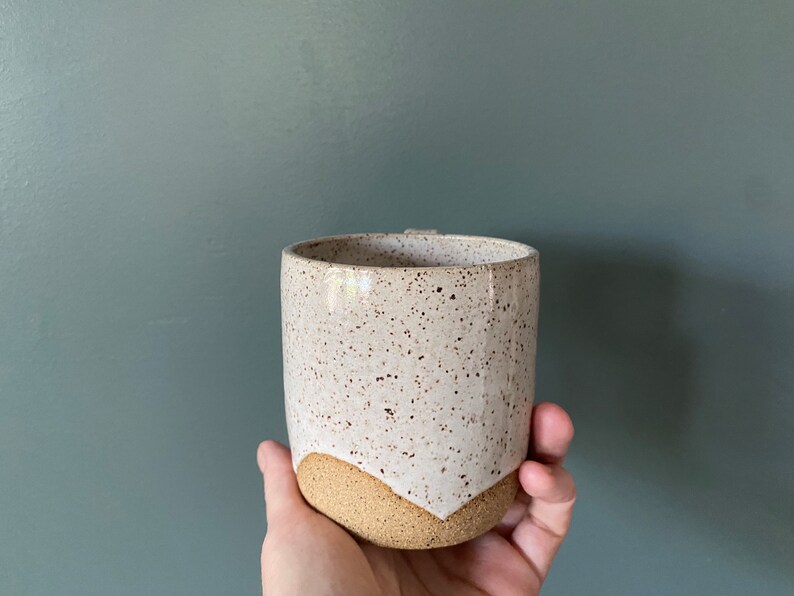 9 oz. Mug white, raw clay bottom image 6